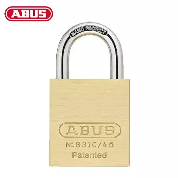 Abus - 83IC/45 B - Premium Loaded Brass Padlock - S2 - SFIC Interchangeable Core - Less Core - 1-27/32" Width - Optional Shackle Length