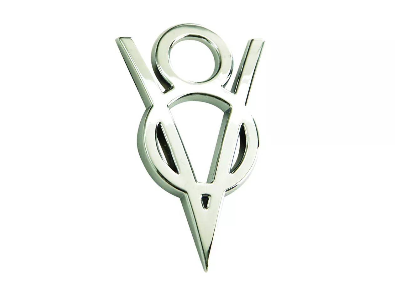 Chrome V-8 Badge