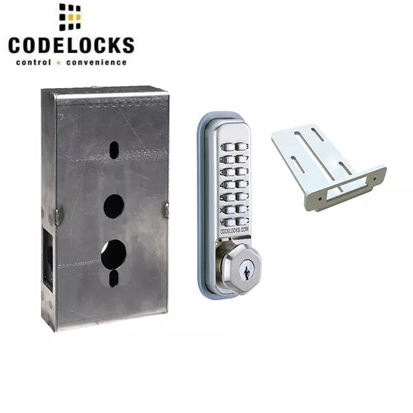 CodeLocks - CL210 Gate Box Kit - Mechanical Lock - Light Duty - Dual Backset Deadlatch 2 3/4" - 2 3/8" - Mortise Tubular Deadbolt Gate Box Kit - Optional Key Override - Optional Finish - Fire Rated - Grade 2