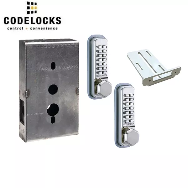 CodeLocks - CL290 Gate Box Kit - Mechanical Lock - Light Duty - Dual Backset Deadlatch 2 3/8" - 2 3/4" Mortise Tubular Latchbolt Gate Box Kit - Code In / Out - Key Override - Optional Finish - Fire Rated - Grade 2