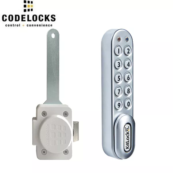 CodeLocks - KL1000-PS-SL - Classic+ Electronic Kit Lock - Locker Lock SlamKit - Vertical Handing - Silver