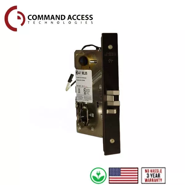 *Discontinued* Command Access - ML05 - Electrified Mortise Lever Set - Fail Secure - Storeroom - 12VDC - Oil Rubbed Bronze - Grade 1