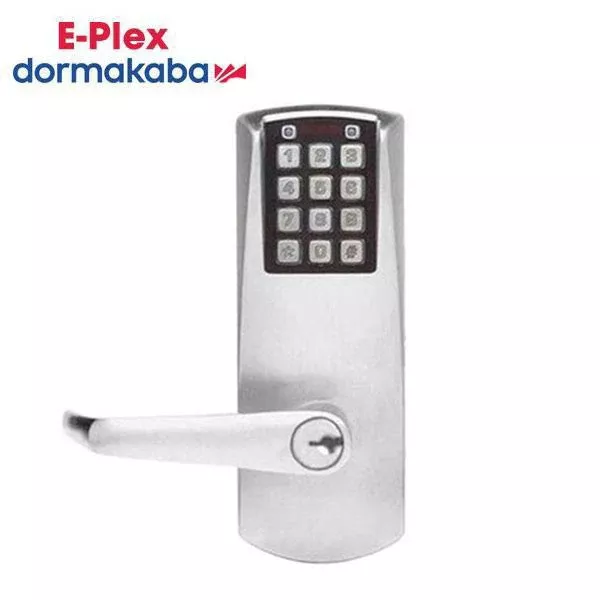 *Discontinued* E-Plex - E203UXS - Electronic Pushbutton Cylindrical Lever Set - Schlage 'C' - 2⅜" Backset - Satin Chrome - Grade 1