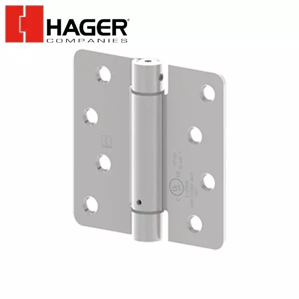 Hager - 1751 - Round Corner 1/4" Radius - Spring Hinge with Fasteners - Optional Size - Optional Finish